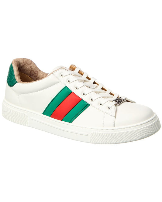 Gucci Ace Leather Sneaker 9 Beige