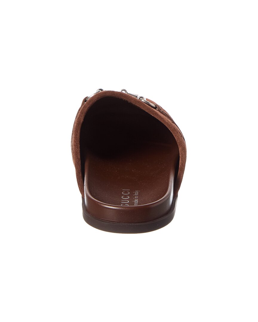 Gucci Horsebit Gg Suede Mule