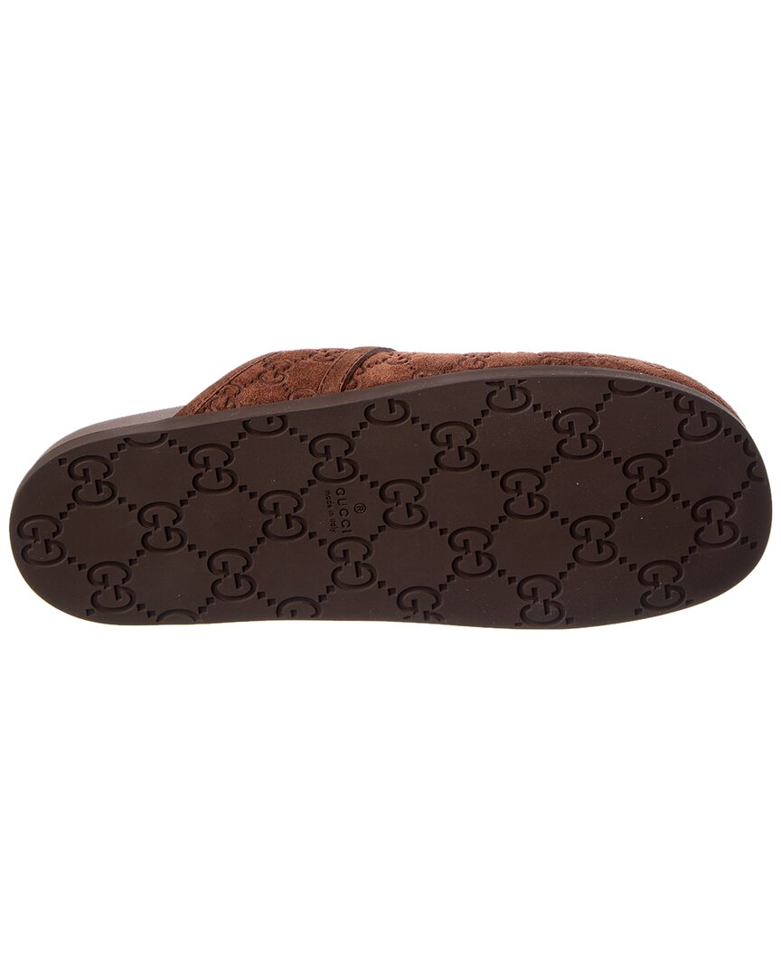 Gucci Horsebit Gg Suede Mule