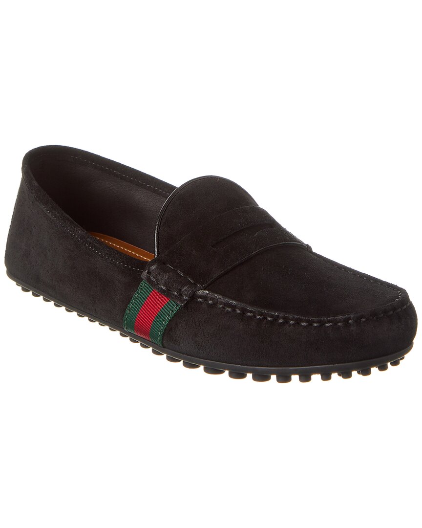 Gucci Web Suede Driver 6 Black