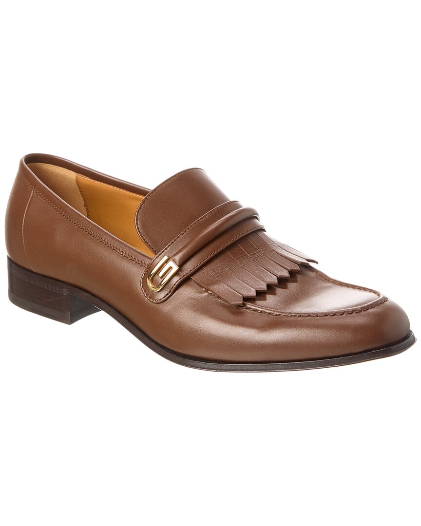 Gucci Leather Loafer 6.5 Brown Multi