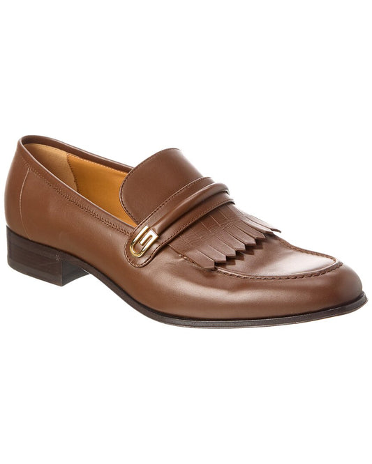 Gucci Leather Loafer 6.5 Brown Multi