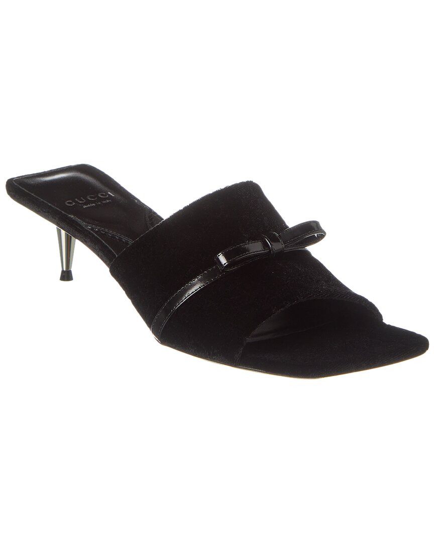 Gucci Gg Velvet Sandal Black