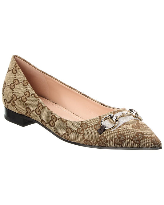 Gucci Gg Canvas Ballet Flat Brown Multi 37