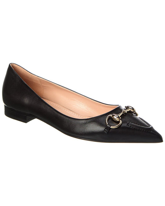 Gucci Horsebit Leather Ballerina Flat 36 Black