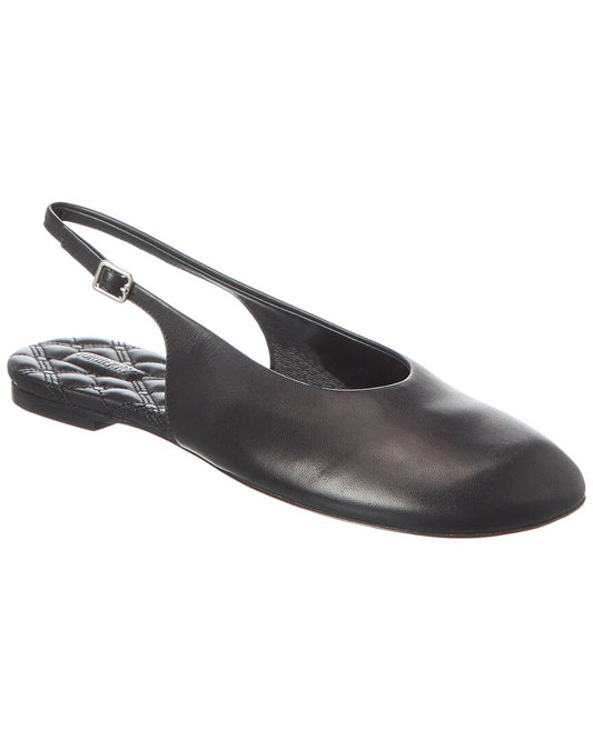 Burberry Baby Leather Slingback Flat Black