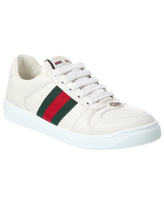 Gucci Screener Leather Sneaker White 36