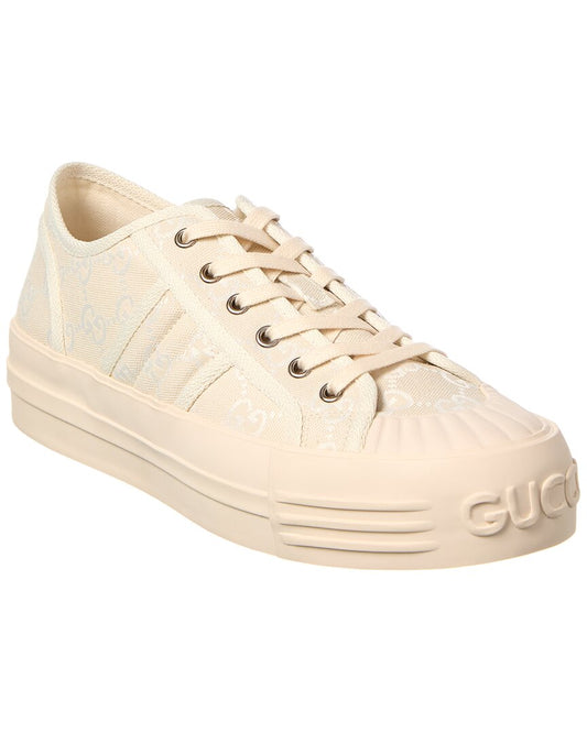 Gucci Chunky Gg Canvas & Leather Sneaker White