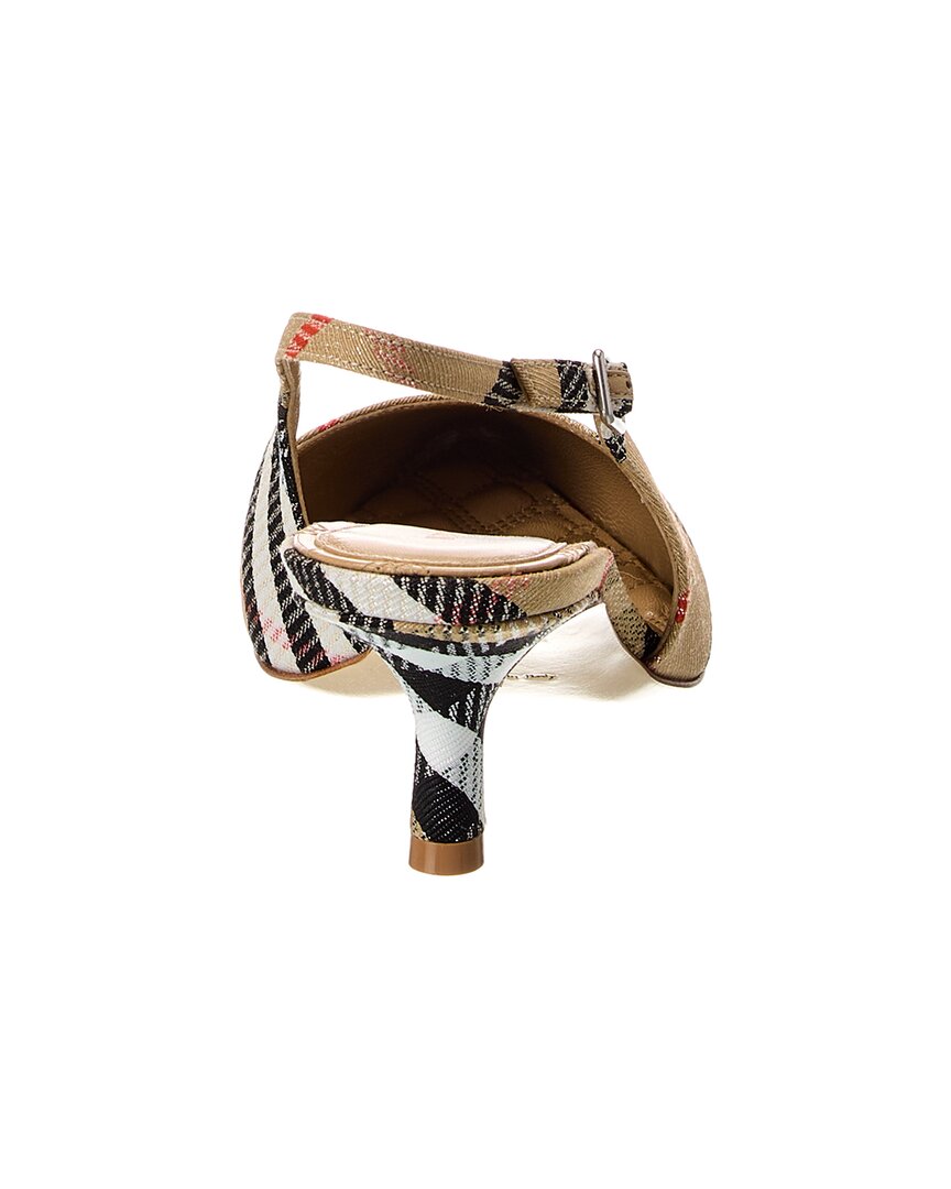 Burberry Birdie Check Canvas Slingback Pump