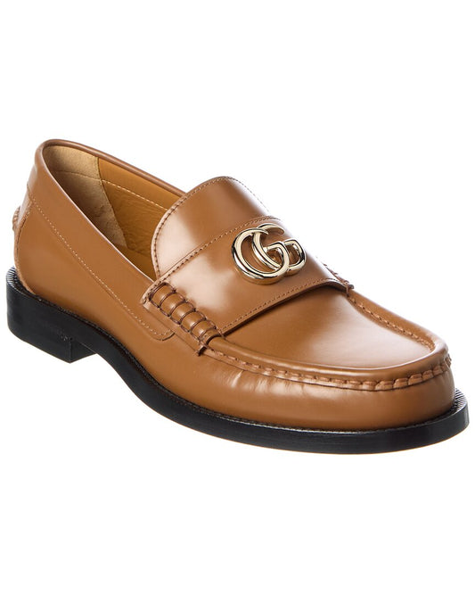 Gucci Double G Leather Loafer Brown Multi