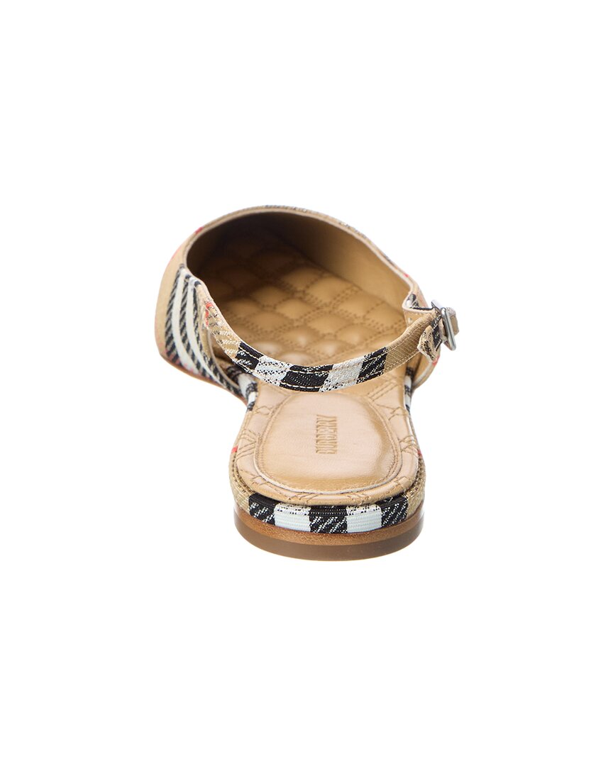 Burberry Birdie Check Canvas Slingback Flat