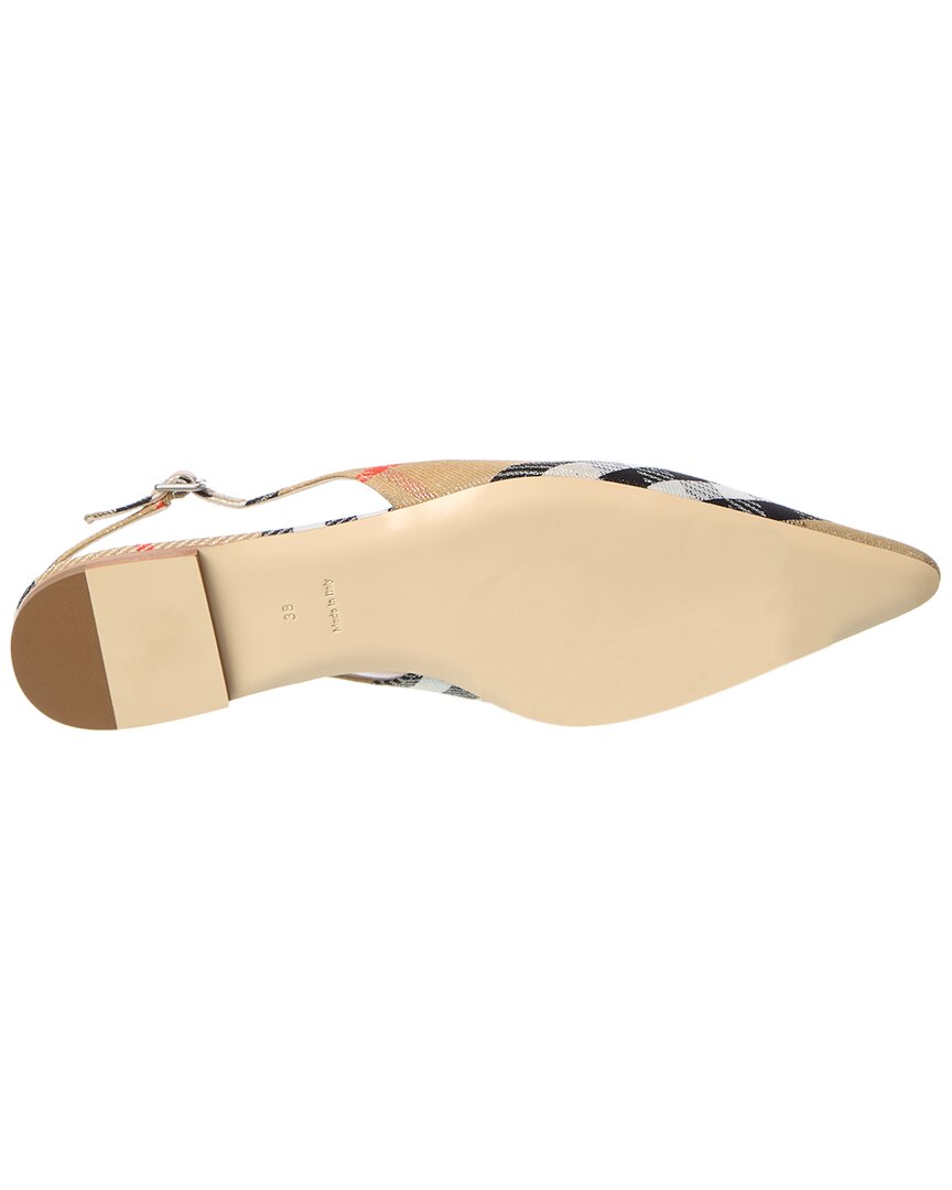 Burberry Birdie Check Canvas Slingback Flat