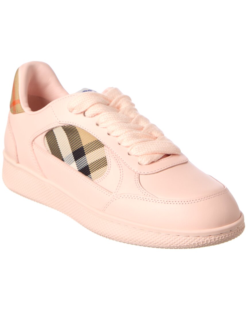 Burberry Terrace Check Canvas & Leather Sneaker Pink