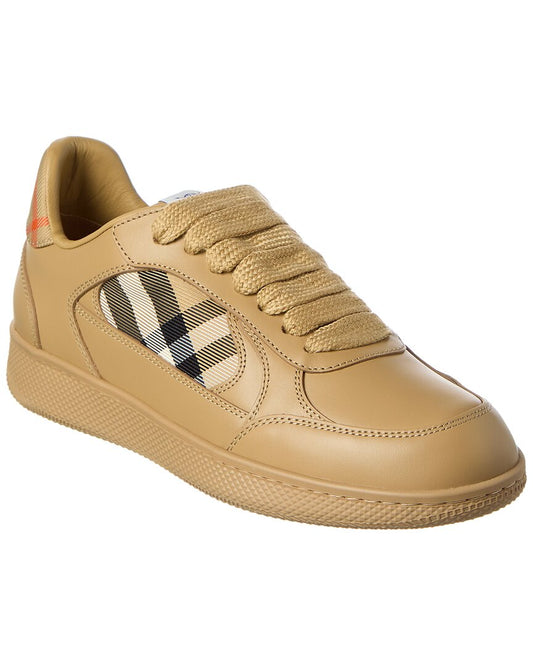 Burberry Terrace Check Canvas & Leather Sneaker Brown Multi