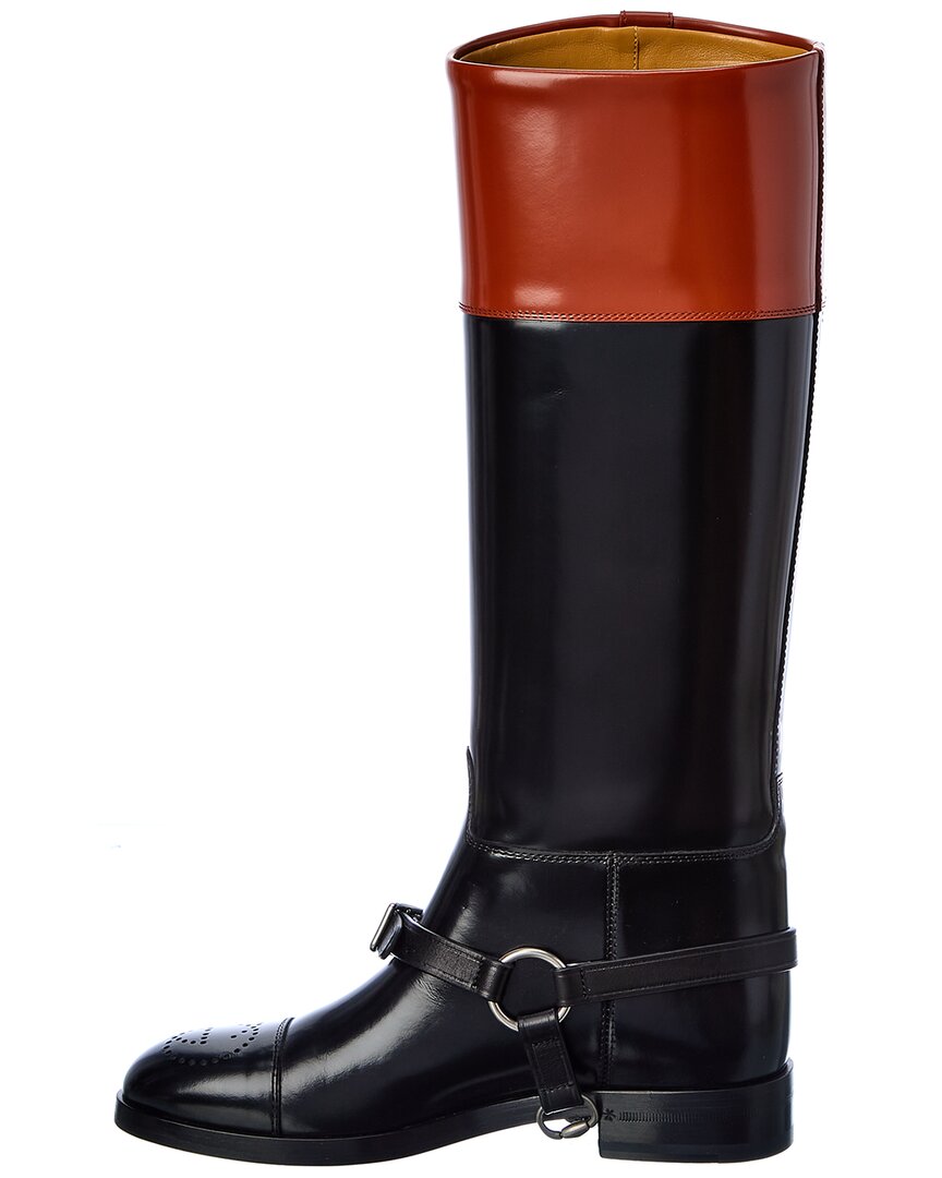 Gucci Harness Leather Knee-High Boot