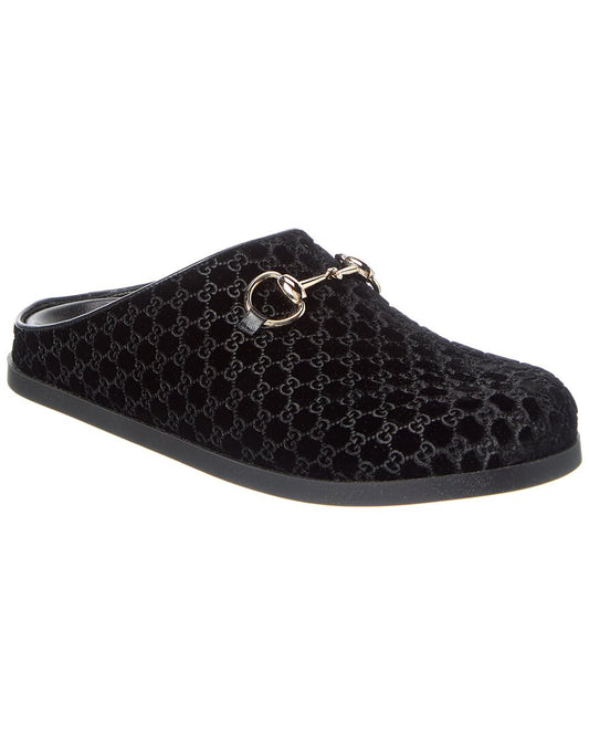 Gucci Horsebit Gg Velvet Mule