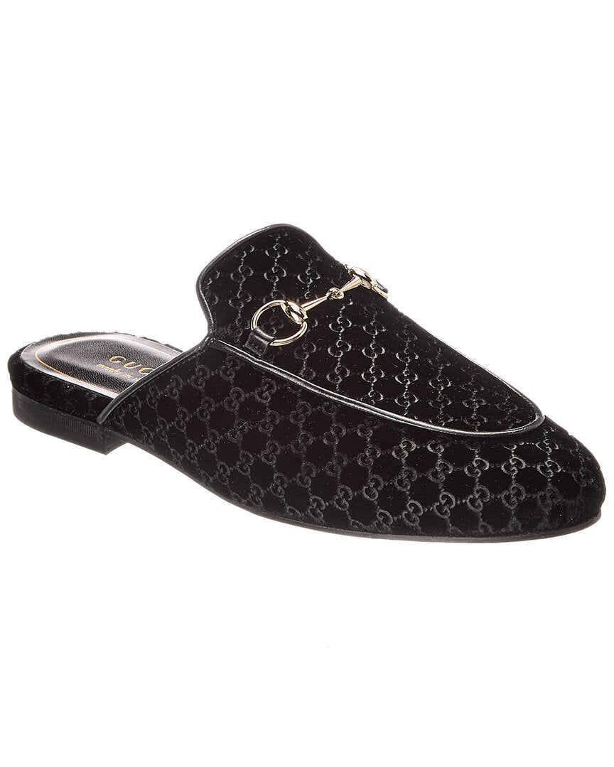 Gucci Princetown Gg Velvet Mule
