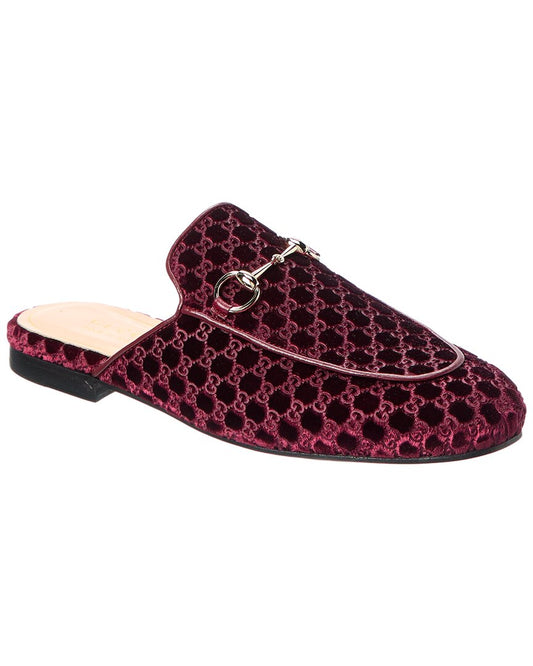 Gucci Princetown Gg Velvet Mule