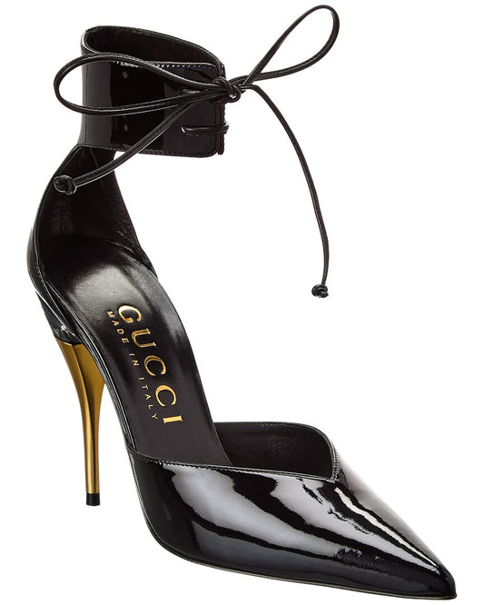 Gucci Knot Detail Patent Pump Black