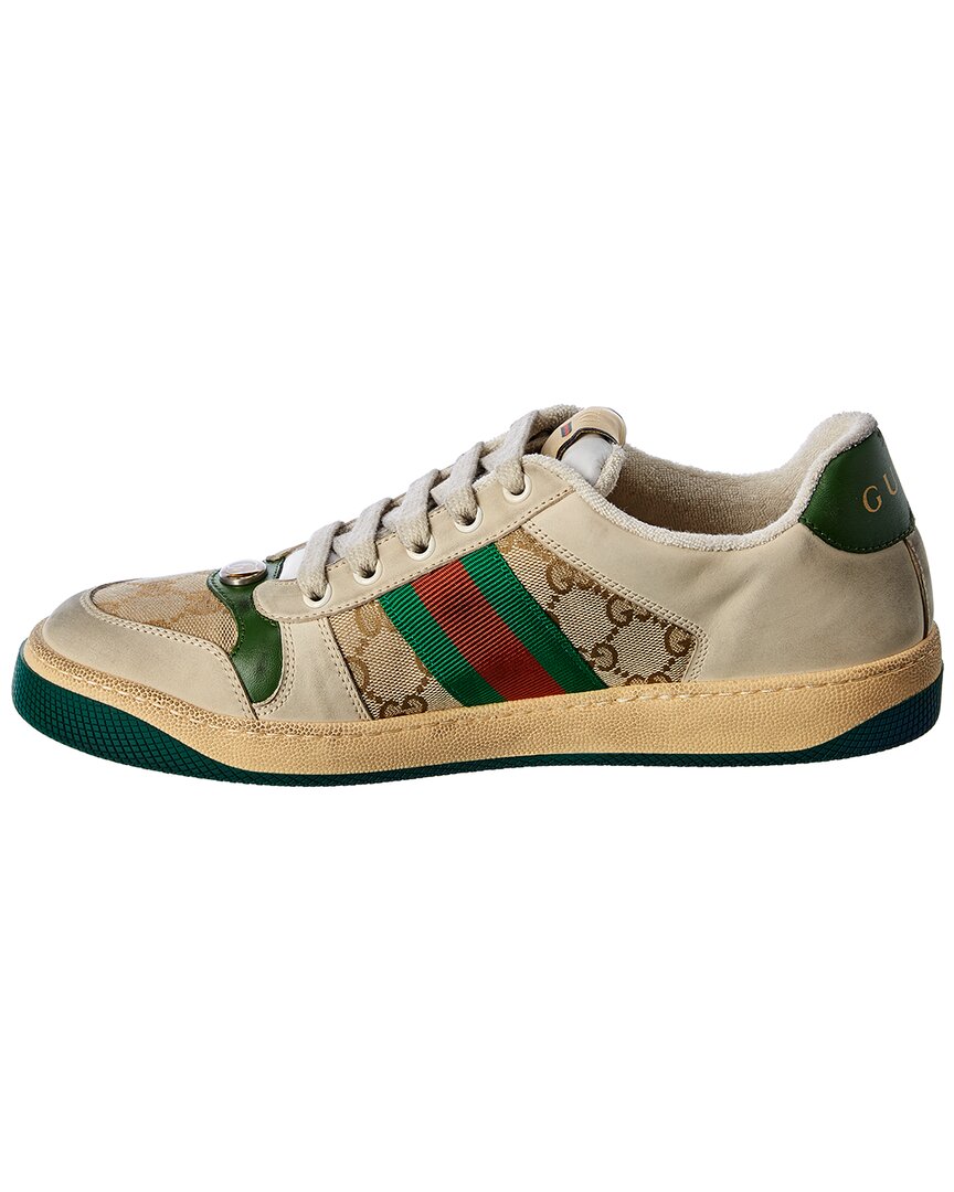 Gucci Screener Leather & Suede-Trim Sneaker