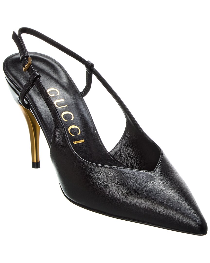 Gucci Leather Slingback Pump 36 Black