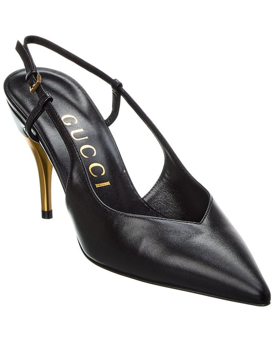 Gucci Leather Slingback Pump 36 Black