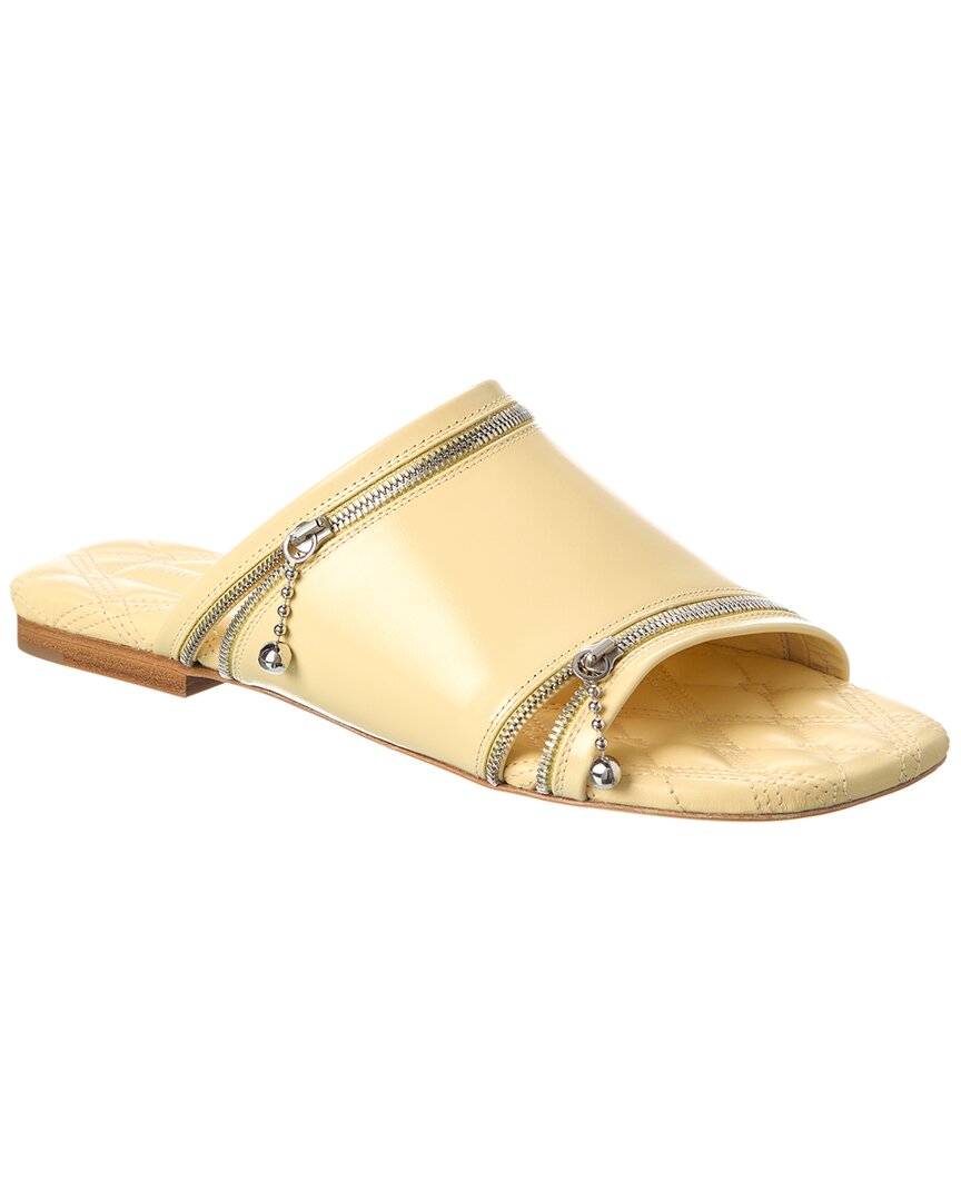 Burberry Peep Leather Sandal 37.5 Yellow