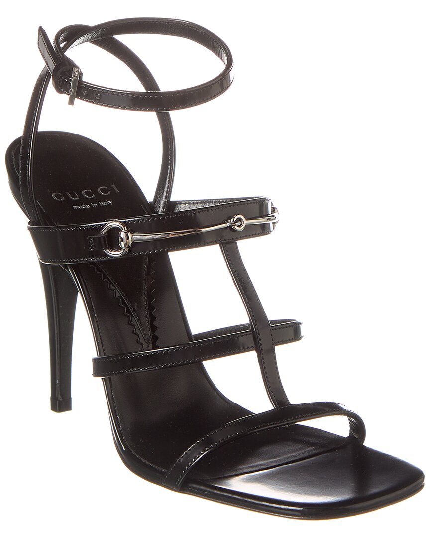Gucci Slim Horsebit Leather Sandal Black