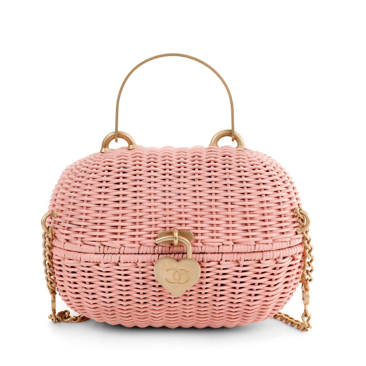 Chanel Oval Pink Basket w/ Gold Hardware Runway