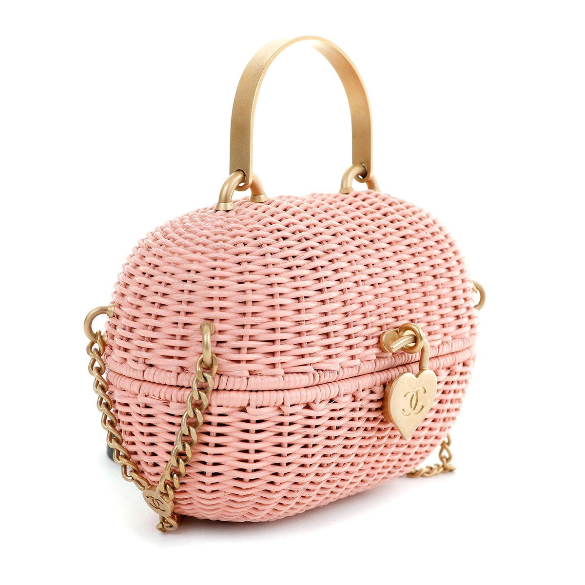 Chanel Oval Pink Basket w/ Gold Hardware Runway