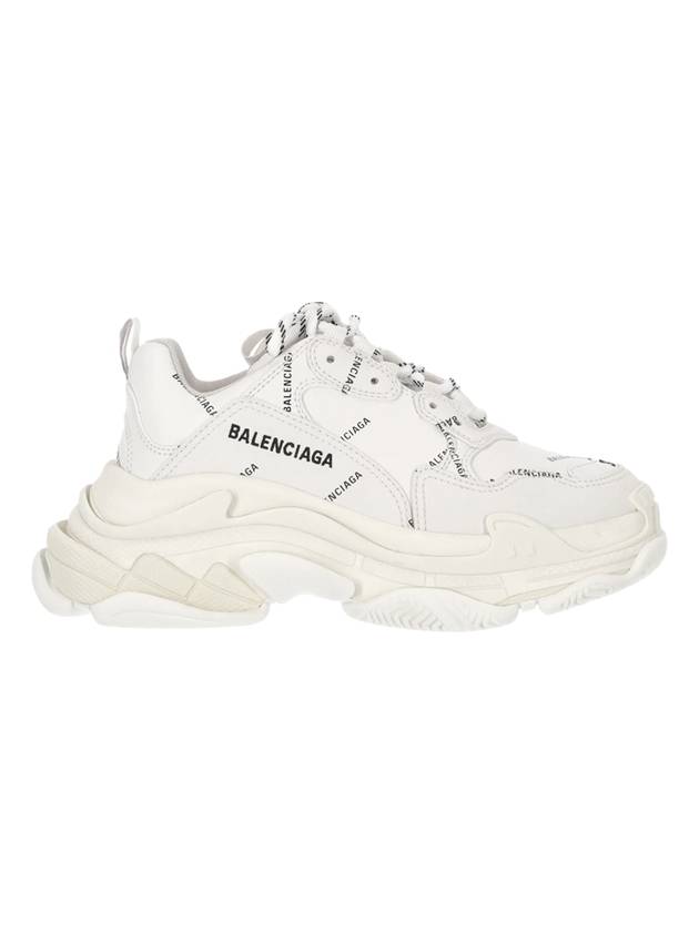Luxury Balenciaga  Triple S All-Over Logo Low Top Sneakers White