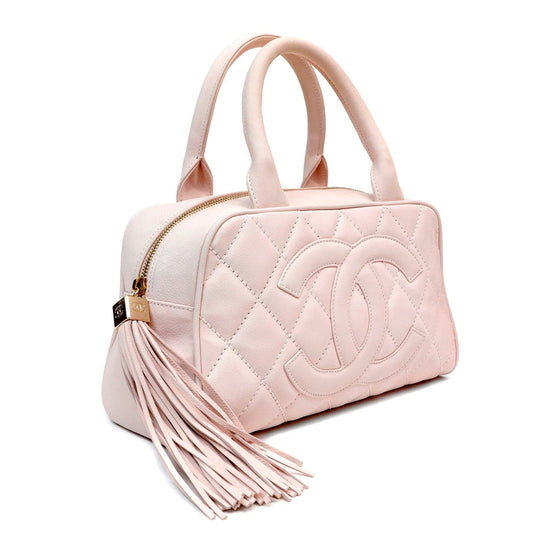 Chanel Light Pink Brushed Caviar Mini Tote with Tassel