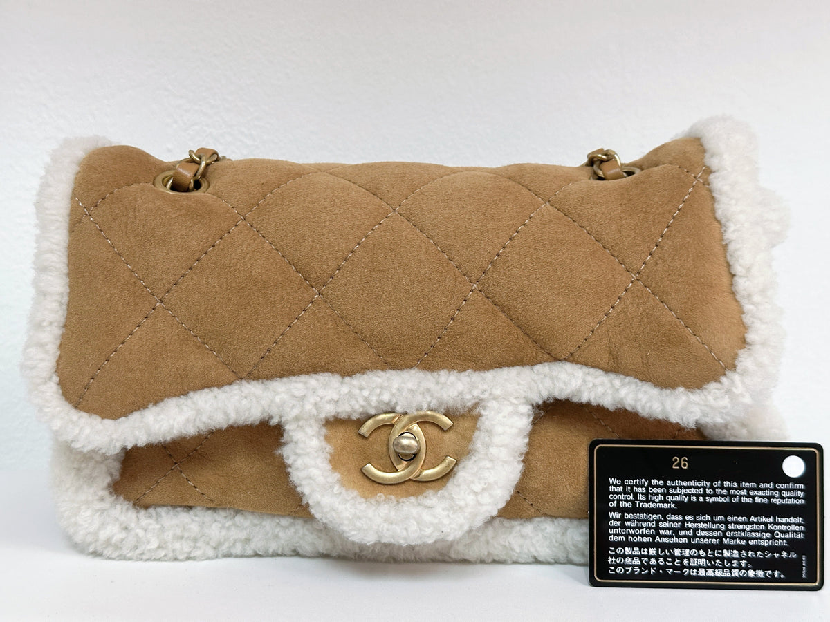 Chanel Medium Shearling Coco Neige Flap  holo card 264