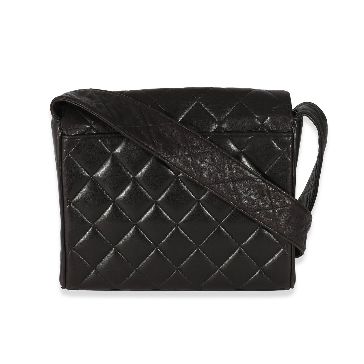 Chanel Vintage Brown Quilted Lambskin CC Messenger