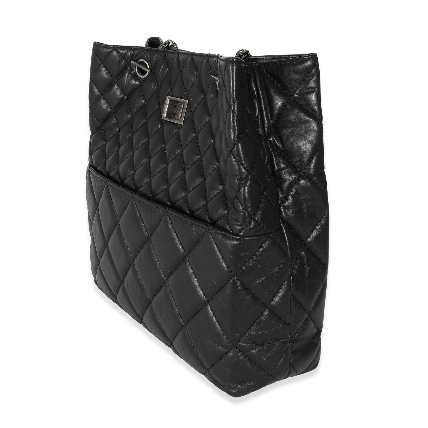 CHANEL Black Calfskin Tall 2.55 Reissue Tote