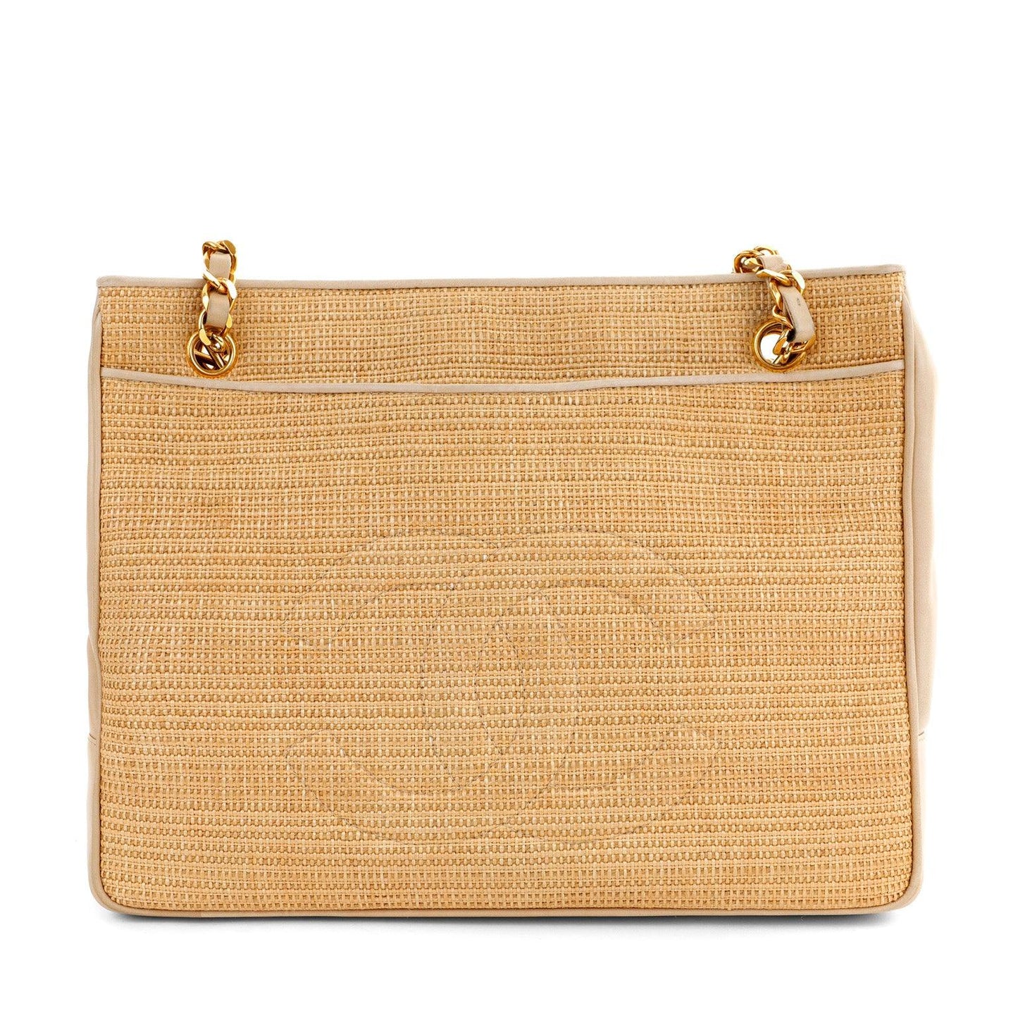 Chanel Vintage Raffia CC Tote