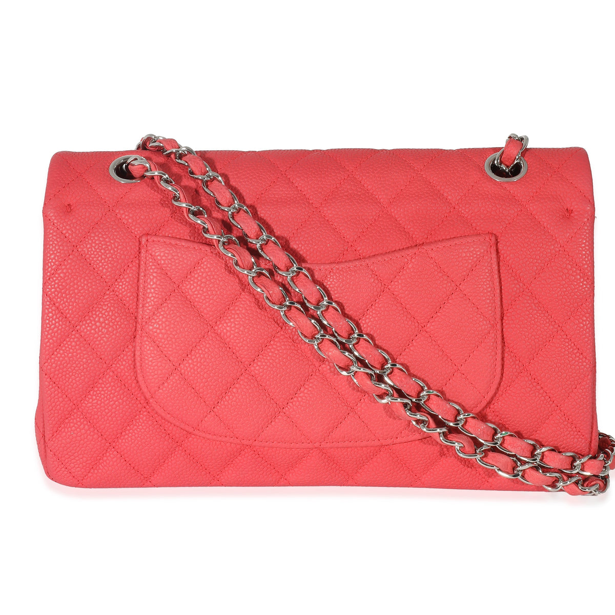 CHANEL Red Matte Caviar Medium Double Flap Bag