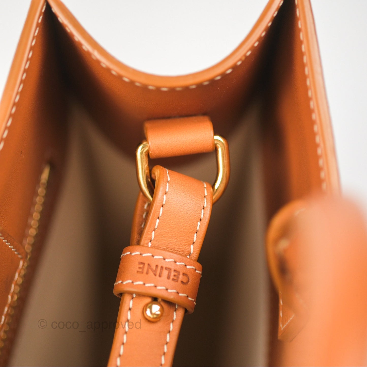 Celine Small Vertical Cabas Tote With Celine Print Natural/Tan