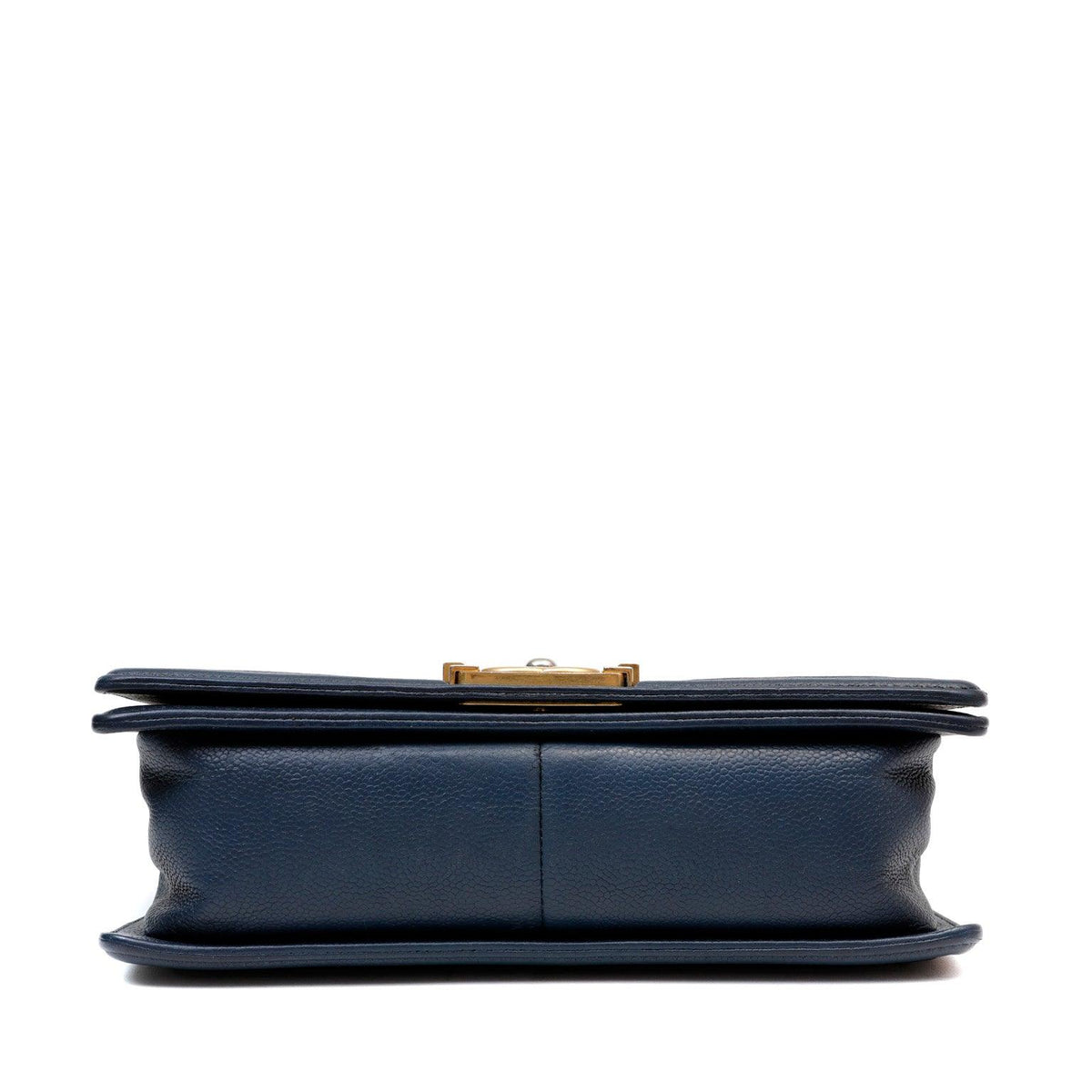 Chanel Navy Caviar Boy Bag w/ Gold Hardware