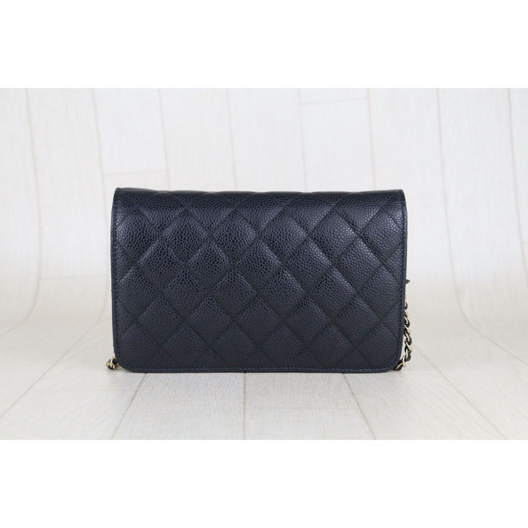 Good ( Rank AB)｜ CHANEL Matelasse Caviar Skin Chain WOC Black  Made in 2018Year ｜H25063007