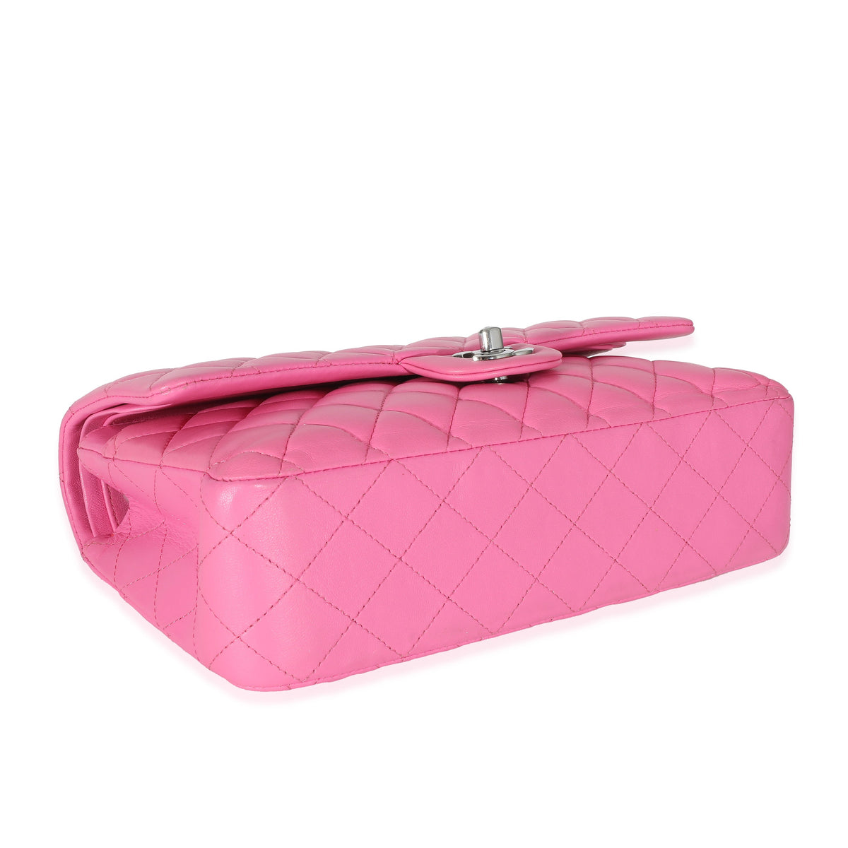 CHANEL Pink Quilted Lambskin Medium Classic Double Flap Bag