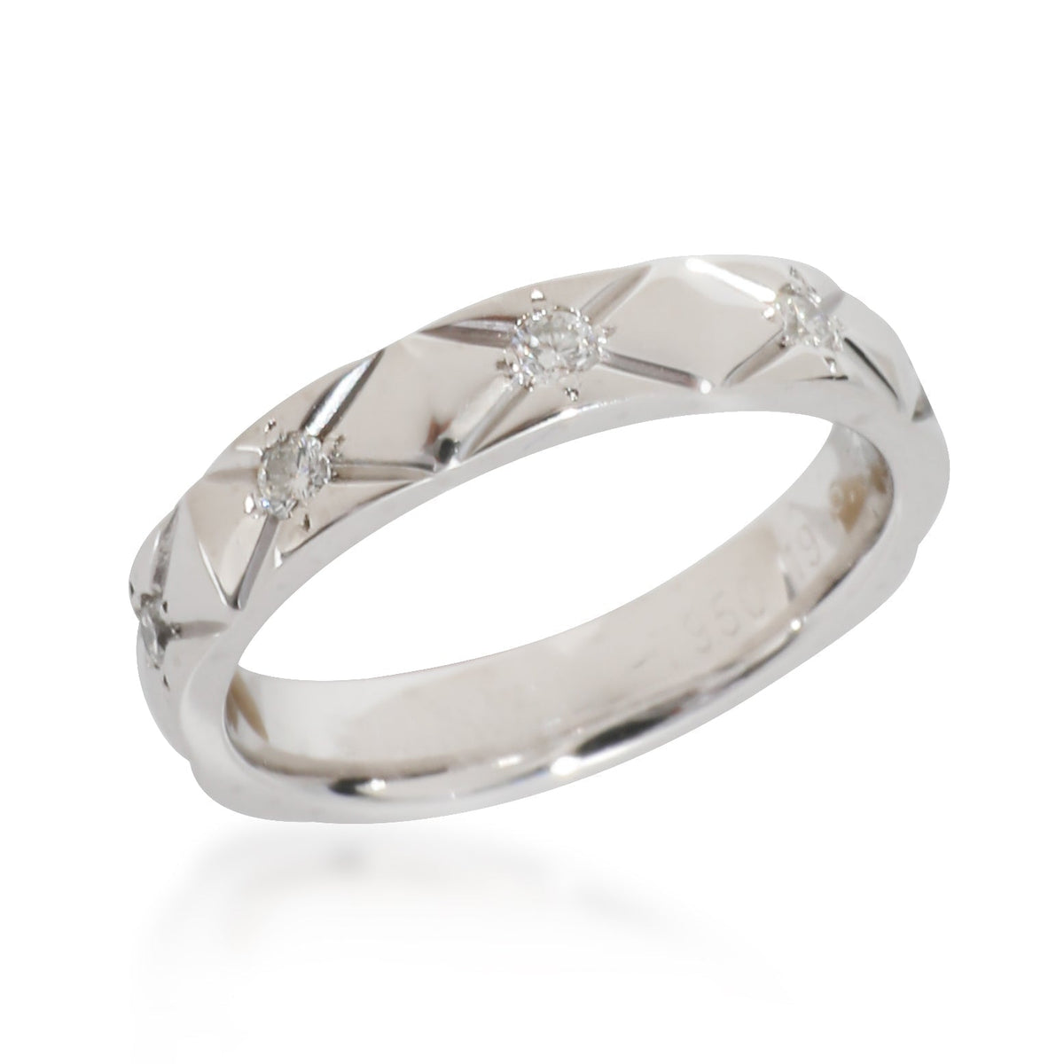 Top Quality Chanel Matelasse Band in Platinum 0.25 CTW