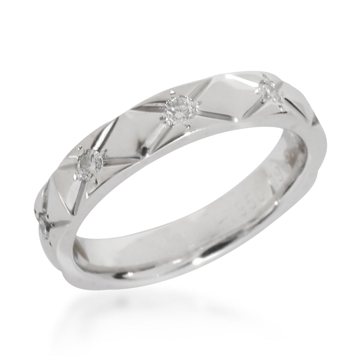 Top Quality Chanel Matelasse Band in Platinum 0.25 CTW