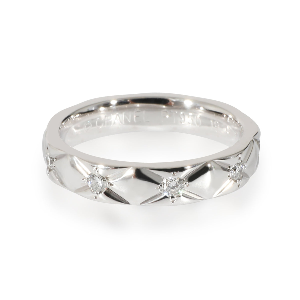Top Quality Chanel Matelasse Band in Platinum 0.25 CTW