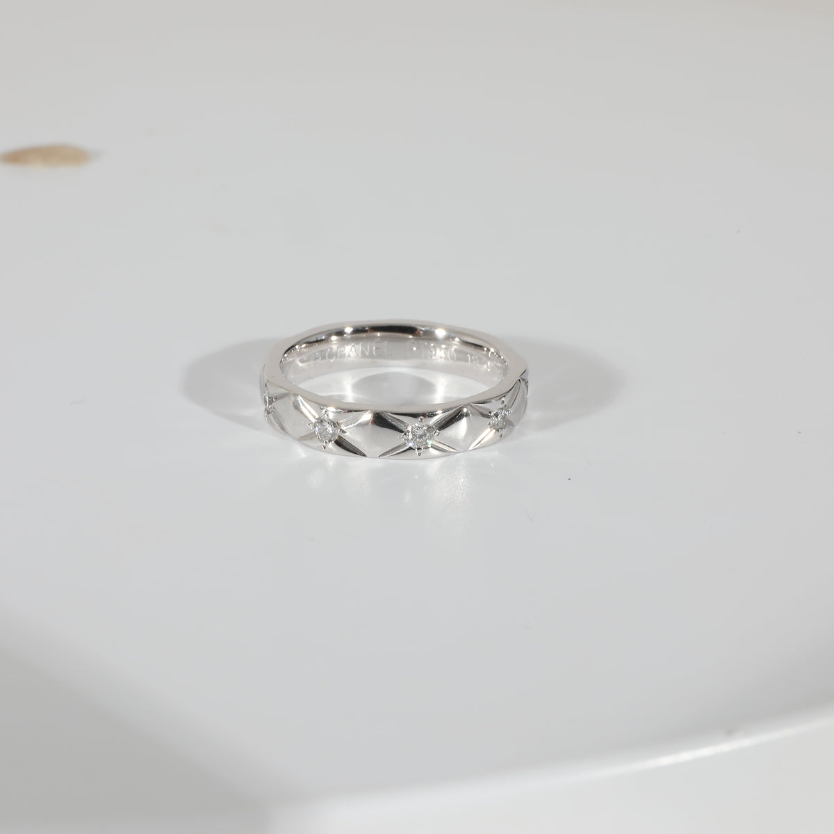 Top Quality Chanel Matelasse Band in Platinum 0.25 CTW