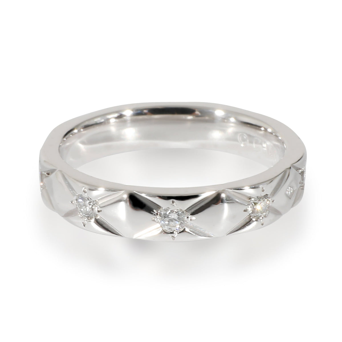 Top Quality Chanel Matelasse Band in Platinum 0.25 CTW