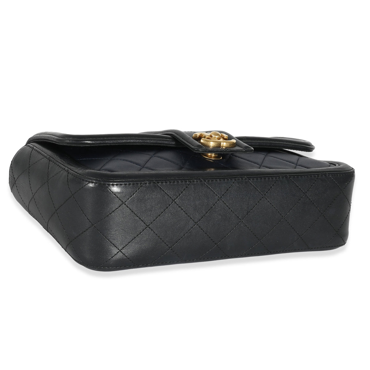 Top Quality Chanel Navy Black Quilted Lambskin Medium Elegant CC New Bag