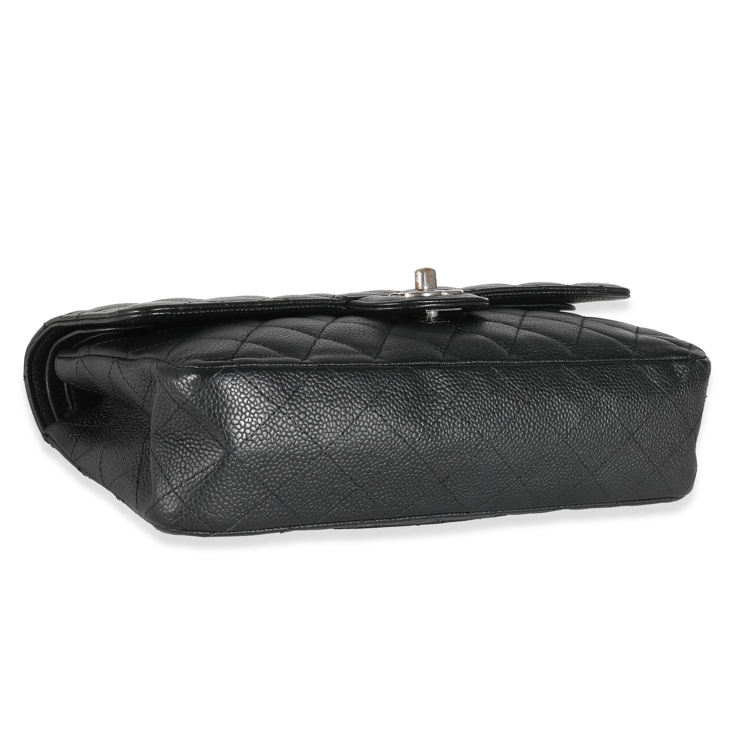 CHANEL Black Quilted Caviar Medium Classic Double Flap Bag