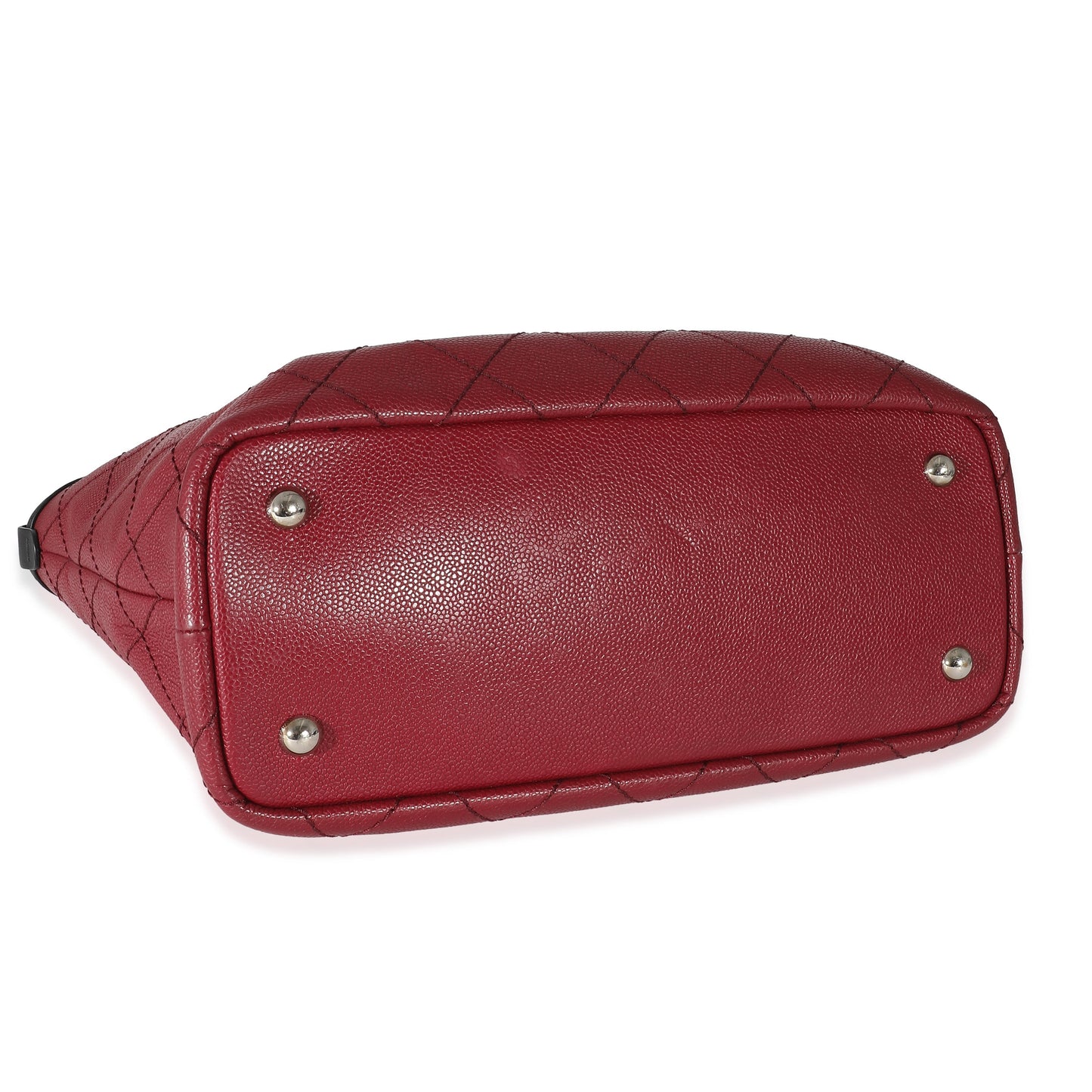 CHANEL Burgundy Quilted Caviar Fever Tote
