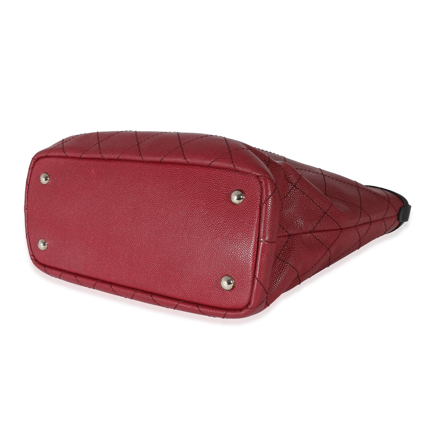 CHANEL Burgundy Quilted Caviar Fever Tote